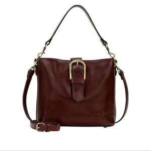 Patricia Nash Irving Leather Crossbody Satchel British Tan NWT ORIG $209